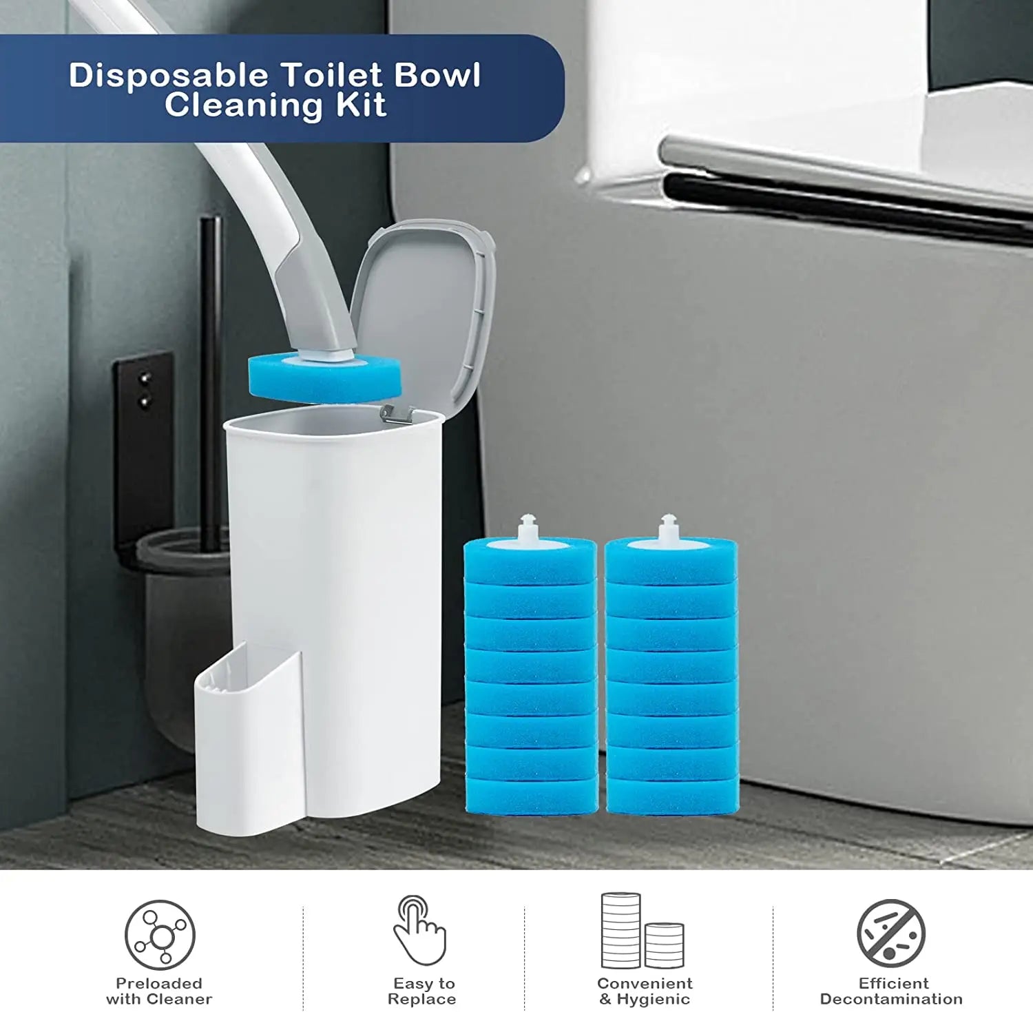 Disposable Toilet Cleaning System Toilet Brush Replacement