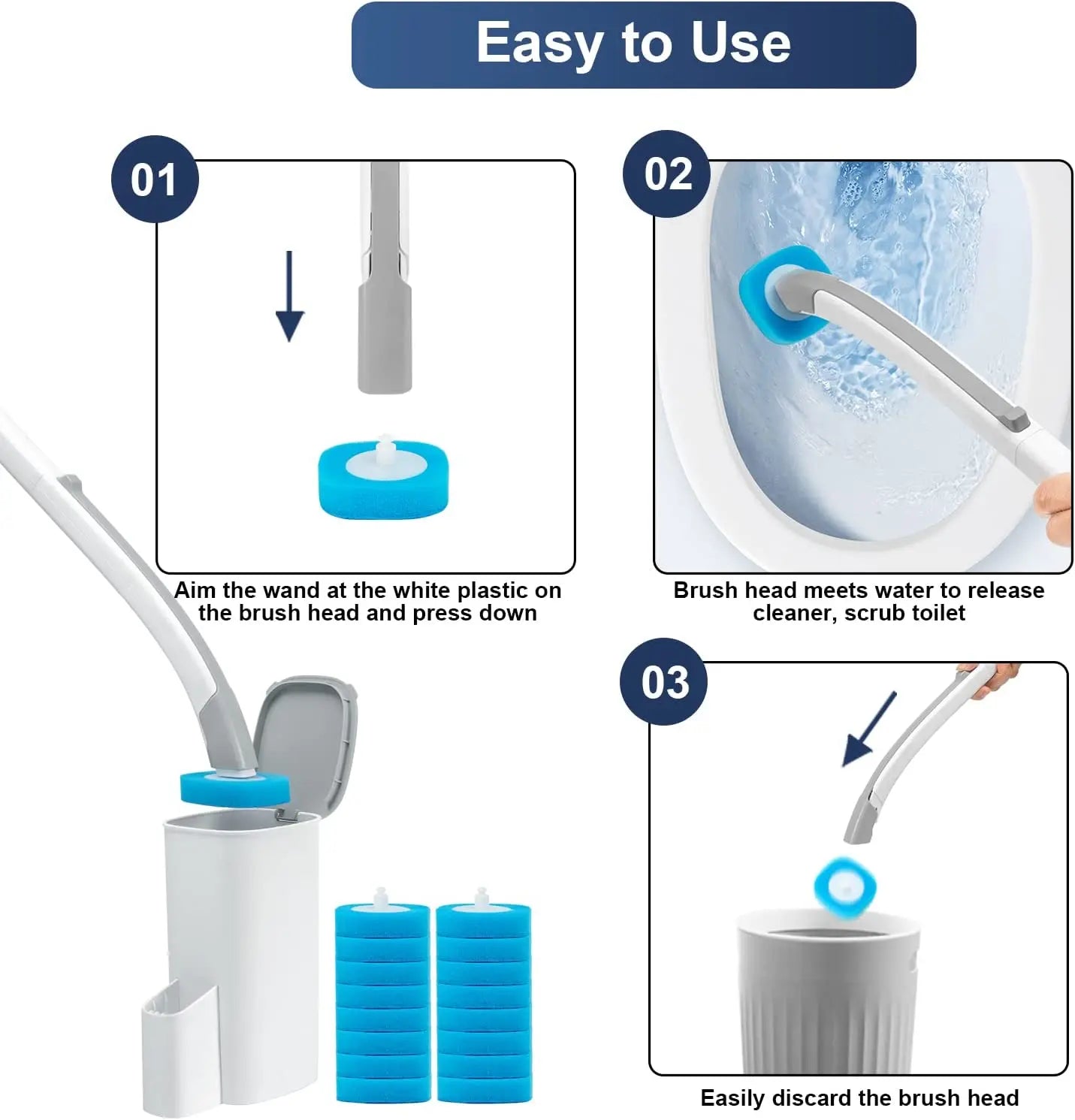 Disposable Toilet Cleaning System Toilet Brush Replacement